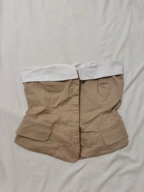 Tailored Strapless Top with White Trim